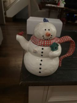 Dept.56 Snowman Teapot Christmas Holiday Decor