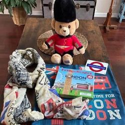 London England Lot Bear Plush Scarf Magnets Pillow Case $10 for All