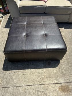 Leather ottoman