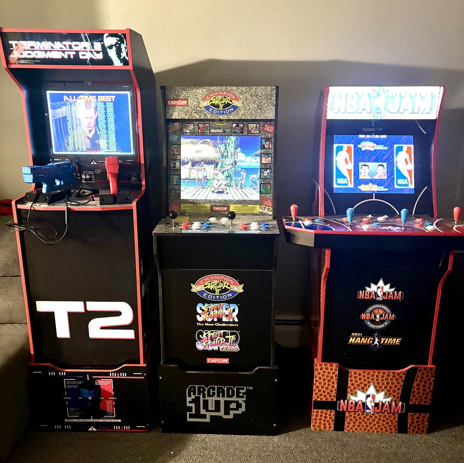 Arcade 1up Street Fighter II NBA Jam Terminator 2 Arcade Lot Of 3