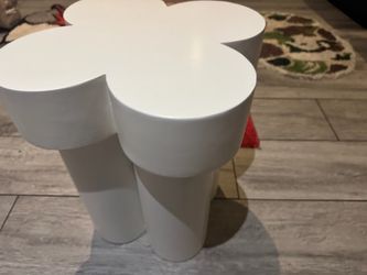 Pair of Modern Sculptural White Side Tables –5 months old