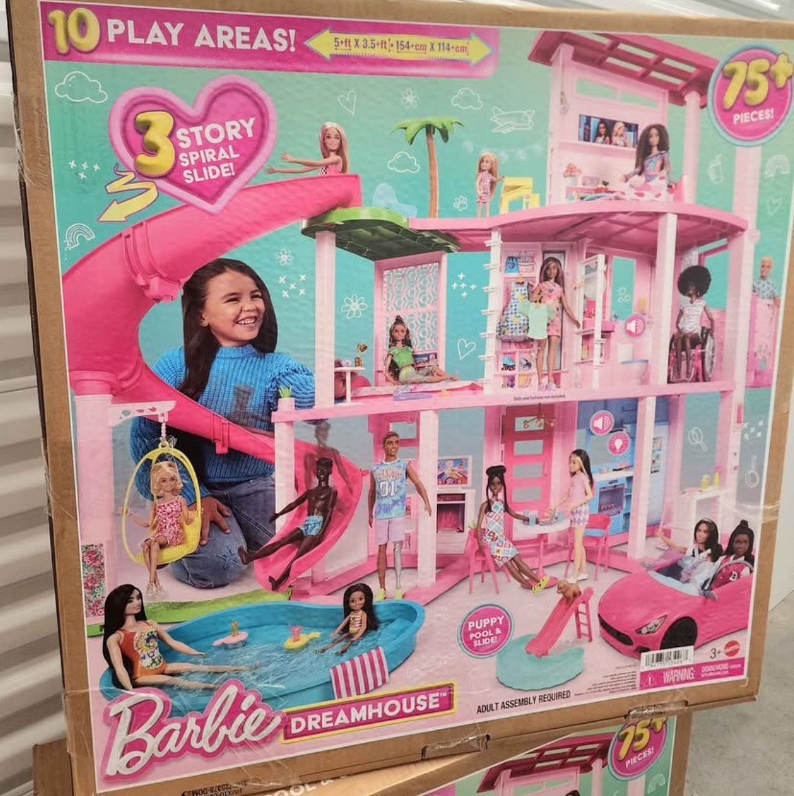 Barbie Dreamhouse Pool Party Doll House and Playset with 75+ Pieces, 45 in