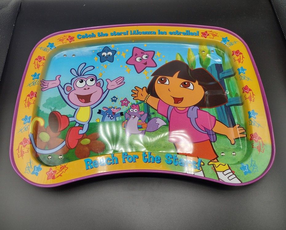 Dora the Explorer folding metal kids lap tray "Reach For the Stars" 2003 Nickelodeon vintage