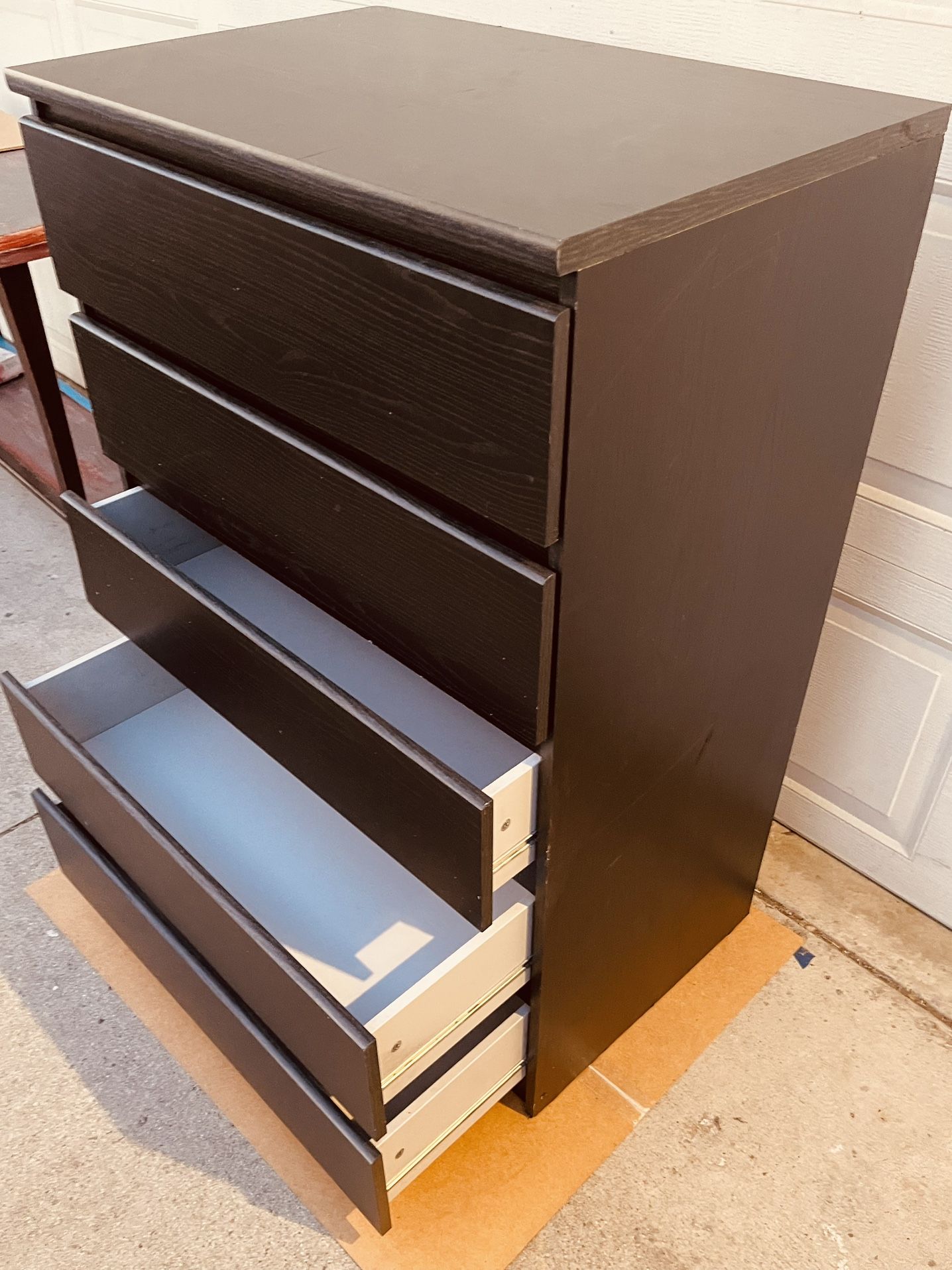 Chest Dresser Organizer 5 Drawers Black Finished