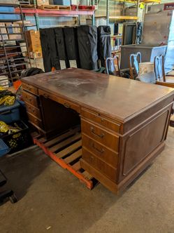 Large Wooden Executive Partner Desk
