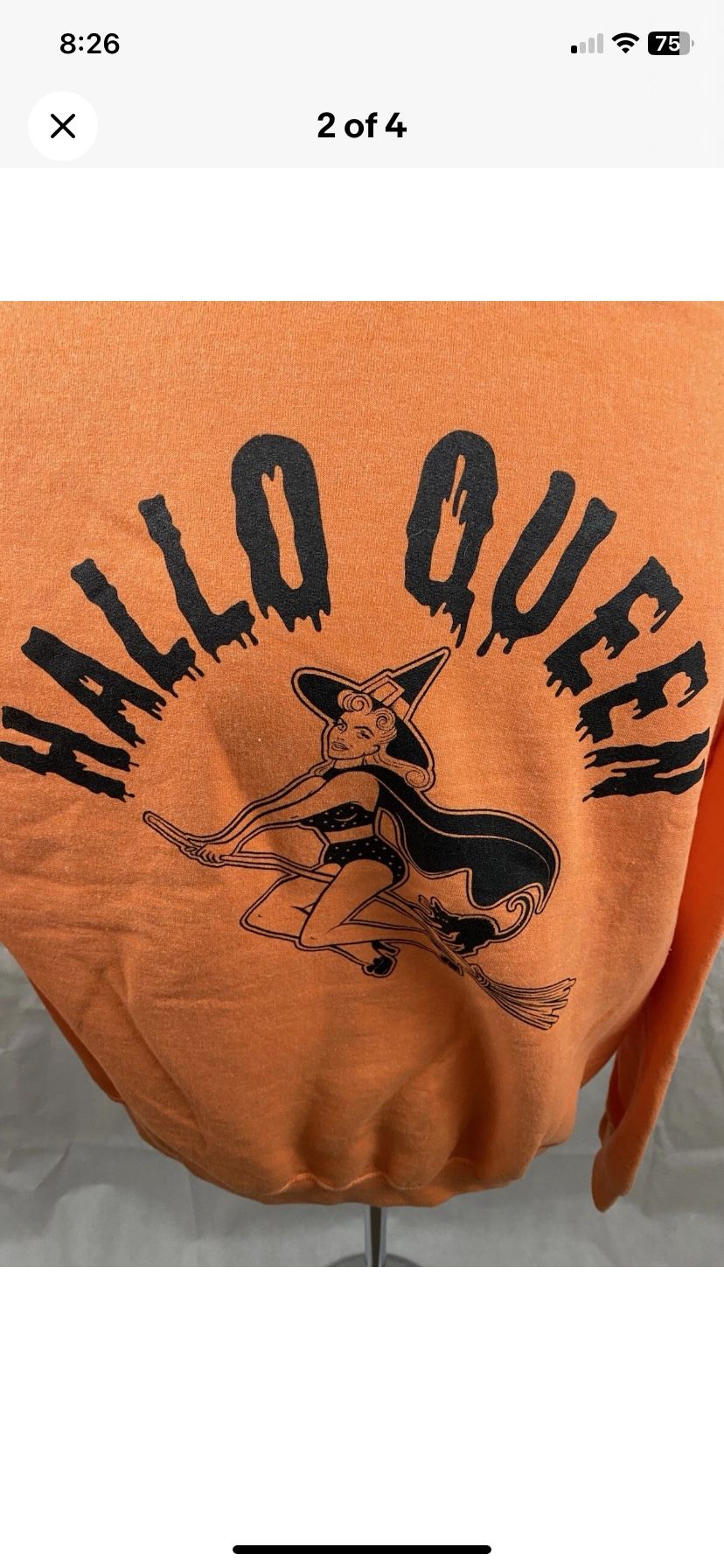 Hallo Queen Halloween Sweatshirt Witch Oversized