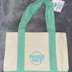 Trader Joes Turquoise Mini Tote Bag