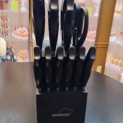 Amorston Black Coated Stainless Steel Knife Set READ FULL LISTING