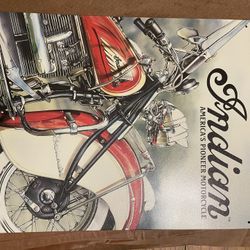 Indian Americas Pioneer Motorcycle Poster  W/metal On Back