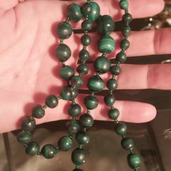 Malachite Necklace 100 Matching Earrings Too