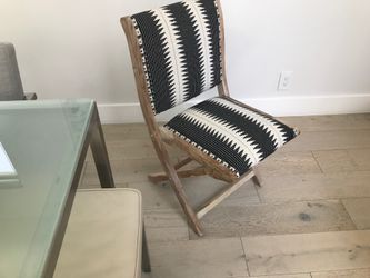 Anthropologie foldable black/ ivory chair