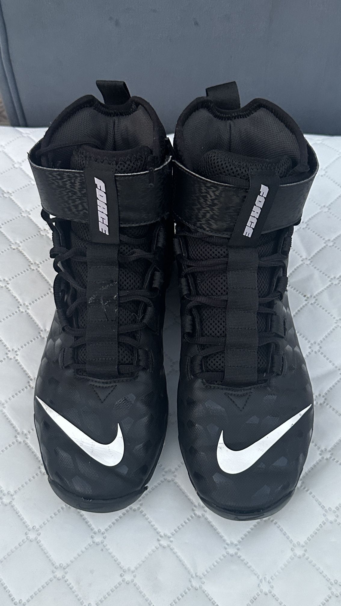 Size 12Men's Nike Force Savage 2 Shark Black White Football Cleats BV0151-001Size