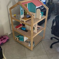 Three Story Custom Doll House On Wheels
