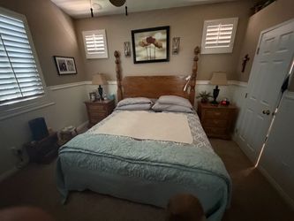 Oak Four-Poster Bed Frame