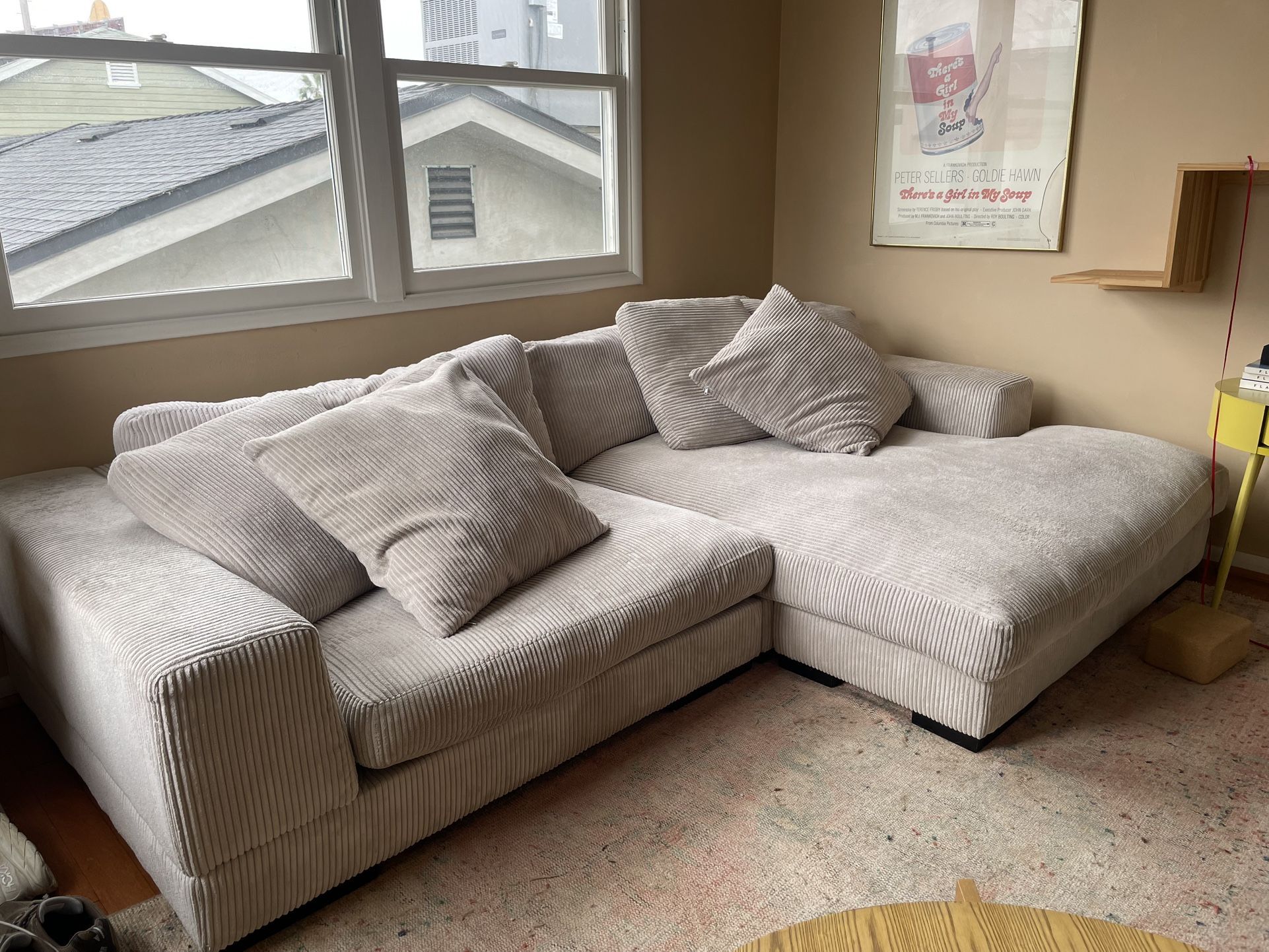 Londsdale Chaise Sectional in Cream