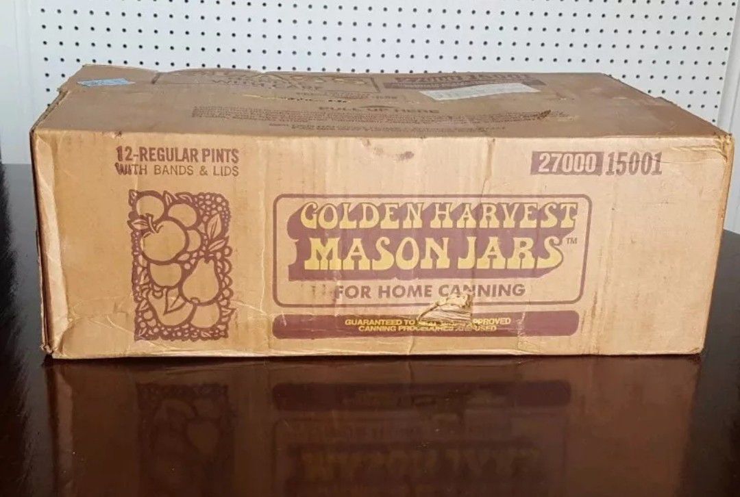 Golden Harvest Mason Jars unopened case Golden Harvest Mason Jar Pint qty 12
