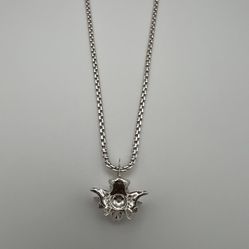 XL Silver Rattlesnake Vertebrae Pendant 