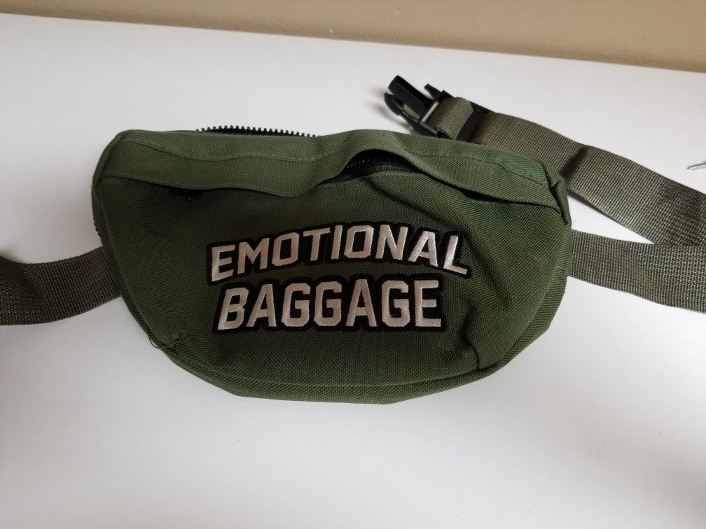 Emotional Baggage Assholes Lives Forever Dark Green Fanny Pack