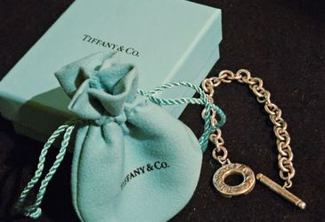 Tiffany and Company Chunky Rolo-link Chain Bracelet with Original Suede Drawstring Bag and Gift Box