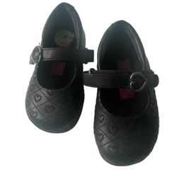 Girls Toddler Black Strapped Dress Shoes Size 5