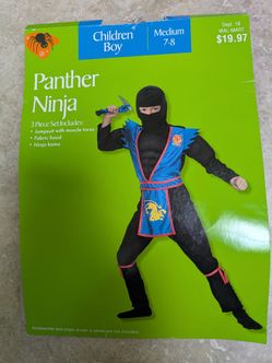 Panther Ninja Halloween Costume Children Boy M(7-8) Blue