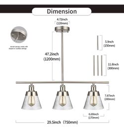 3-Light Kitchen Island Pendant Chandelier