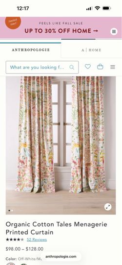 NEW Anthropologie Curtains 4 Panels