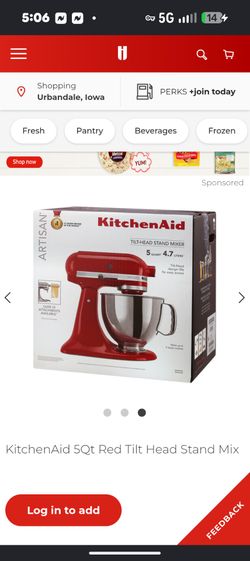 Brand new in box 5 qt red kitchen aide mixer