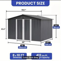 10x8 shed dark grey