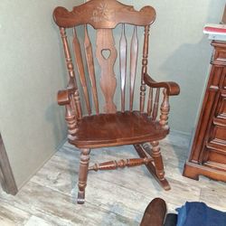 Beautiful Wood Rocking Chair, Solid Wood 