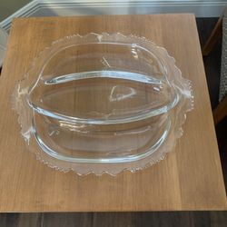 Clear Glass Divided Relish Dish