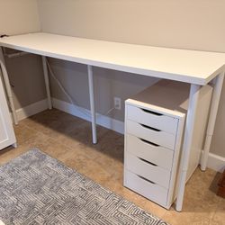 IKEA Lagkapten Table With Olov Adjustable Legs 