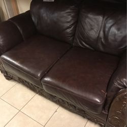 Leather Loveseat 