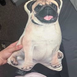 Pug Dog Shaped Novelty Pillow