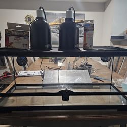 20gal terrarium... 2 light lanterns with basking and UV light plus 2 spare new light bulbs