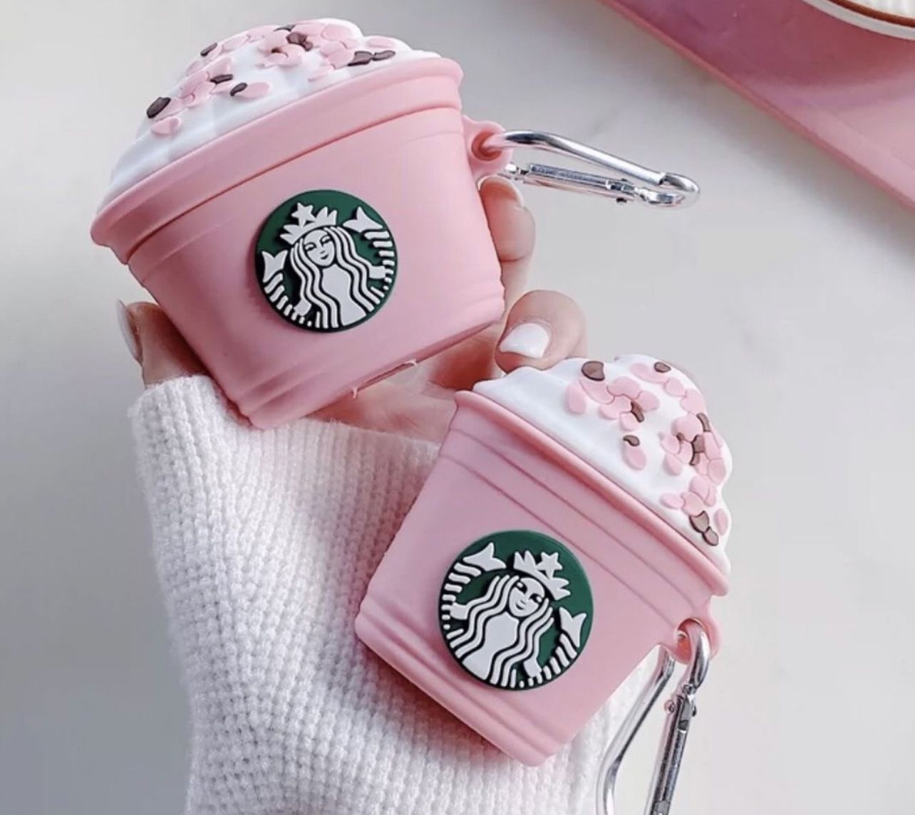 AirPods Case - Soft Silicone - Cute Pink Starbucks Case- Pro/1/2