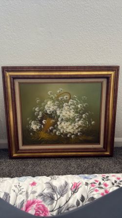 80s vintage painting Wooden frame oil painting shoot me a price