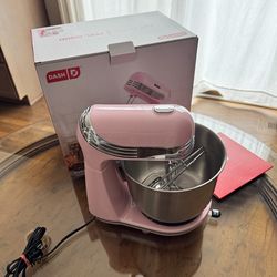 Dash DCSM250 Electric Mixer 6-Speed with 3qt Stainless Steel Bowl - Pink