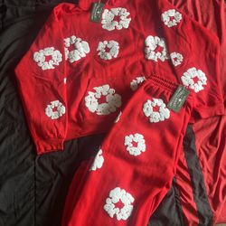 Red Denim Tears Sweatsuit