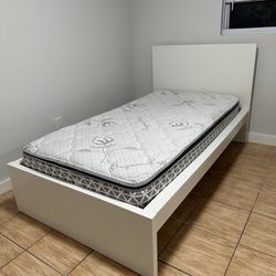 WHITE IKEA MALM PERSONAL BED WITH MATTRESS