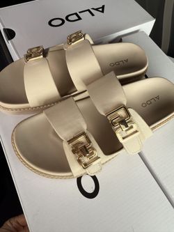 Brand New ALDO women’s Black And Beige Sandals Shoes