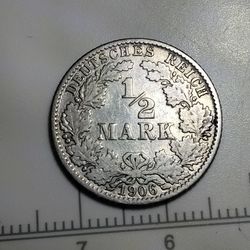 Silver German 1/2 Mark J Mint Mark