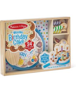 Melissa & Doug Wooden Birthday Cake Play Set