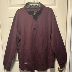 BYLT Elite Fairway Pullover Men's 2XL Solid Maroon Stretch Pockets 1/4 Zip Snap