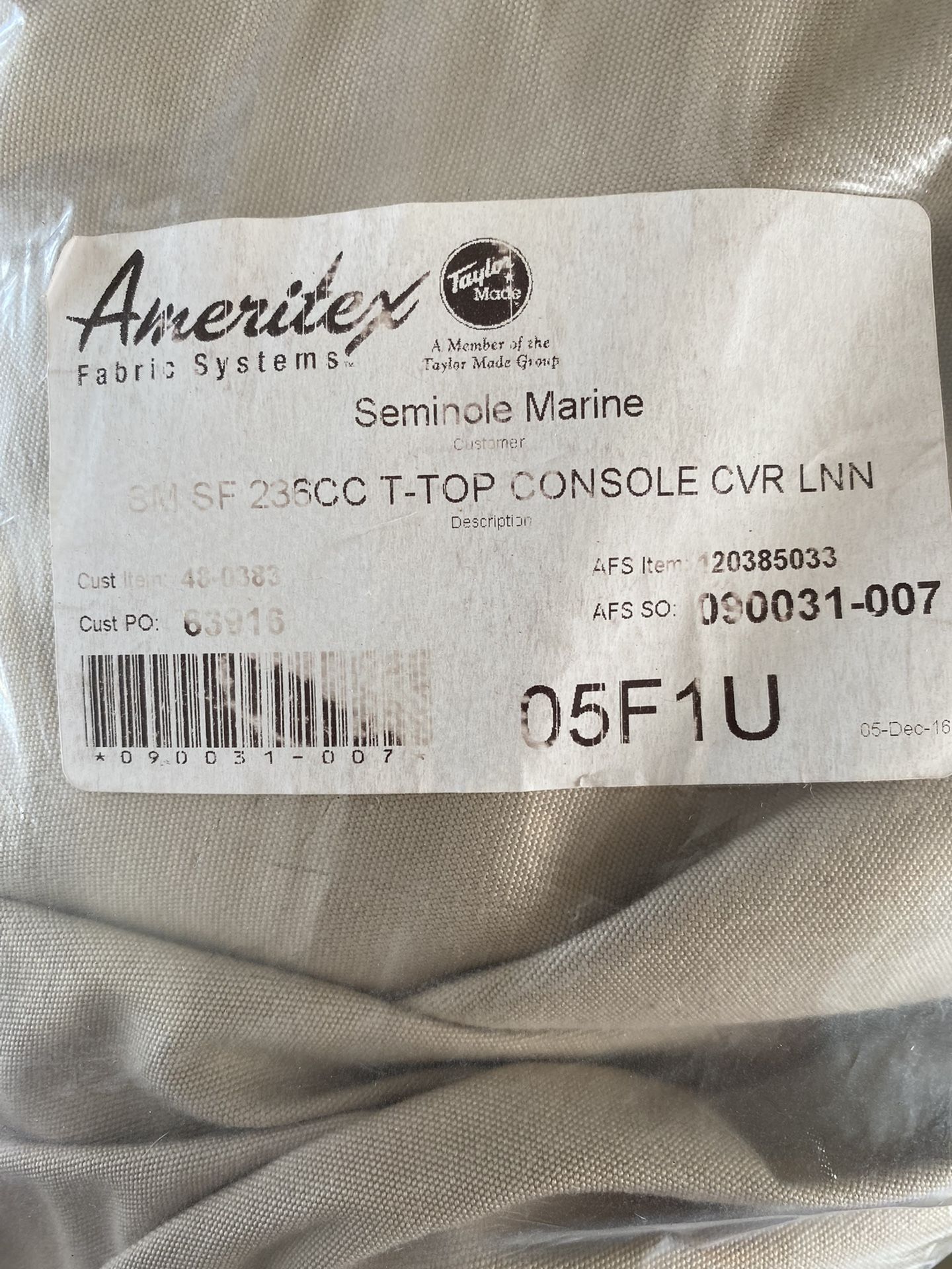 Console Cover For A 236 Sailfish