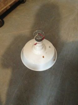 White industrial lamps