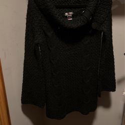 JJ Basics Black Knit Sweater Tunic  Size Junior L