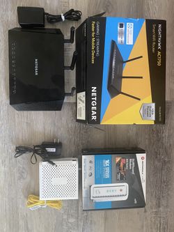 DSL Modem (Motorola) + Wi-Fi router (NETGEAR Nighthawk)