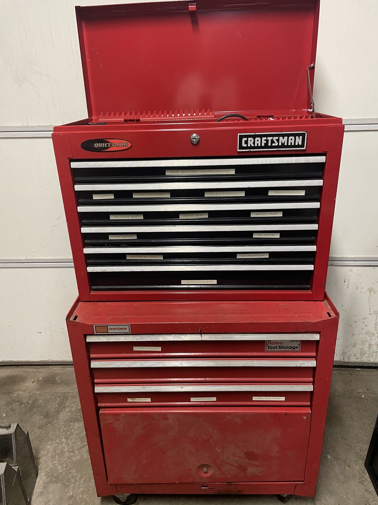 Craftsman Top And Bottom Tool Boxes With Tools
