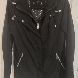 Authentic Nautica Women's Hooded Raincoat, Black, Small
